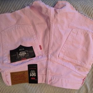 Pink Levi's 501 shorts high rise